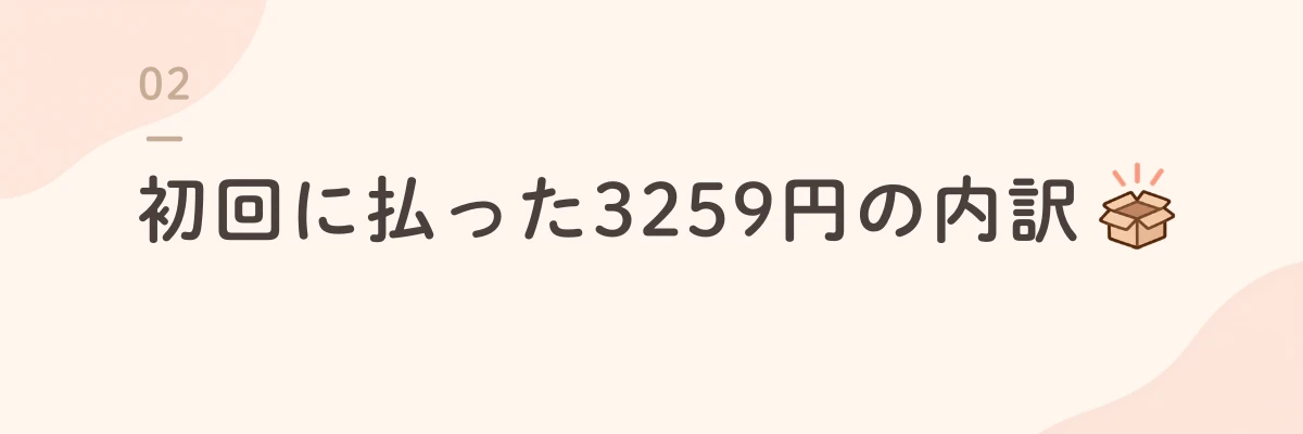 初回に払った3259円の内訳