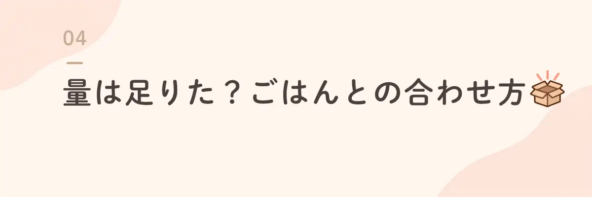 量は足りた？ごはんとの合わせ方